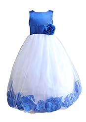 Girls Tea Length Flower-Girl Dress  With a Sash 