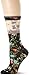 Ozone Women's Socks - Mona Linen Wildflower Patterned Crew Socks, Cotton-Nylon Blend Sock, Women's Sock Size 9-11 (Black)