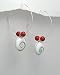 Designer Sterling Silver and Red Coral Hoop Earrings - Gems Couture