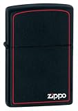 Zippo Lighter Black Matte w/ Zippo & Border