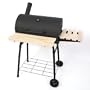 Barbecue grill affumicatoio 2 griglie 2 ruote 97x67x125cm ~ nero