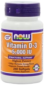 NOW Foods Vitamin D3 5000 Iu, 240 Softgels,