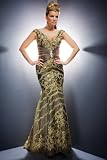 Review   / Gold Embroidered Mermaid Dresses by Tony Bowls Evenings