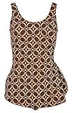 Chocolate Rings One Piece Sarong Front Swimsuit by Shore Shapes - Plus Size Swimwear Plus Size Swimsuits