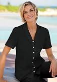 Portrait-collar Linen Blouse