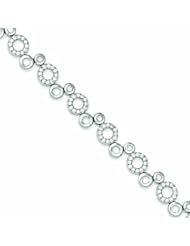 Genuine .925 Sterling Silver Cz Bracelet 18.2 Grams . 100% Satisfaction Guaranteed.