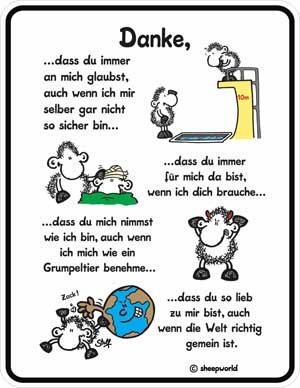 SHEEPWORLD DANKE SPAß FUNSCHILD ALU BLECHSCHILD R341