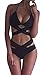 Nulibenna Bandage Halter Push Up Cross Criss Cut Out 2 Piece Bikini Swimsuit