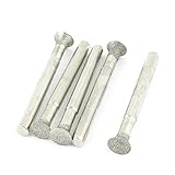 uxcell ダイヤモンドバー ダイヤモンドポイント　メタル製　シルバートーン　ネイル形ヘッダデザイン　10mm径 五個入り