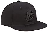NBA Men's Denver Nuggets Black Flat Brim Flex Hat - Tt77Z, Large/X-Large , Black