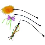 SmartyKat Feather Whirl Replacement Wands Cat Toy, 3-Pack