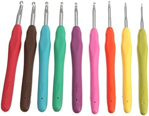 VASL 8Pcs Colorful 2-6MM Soft Handle Crochet Hooks Household Knitting Tool for Home Sewing Handwork Tools Set