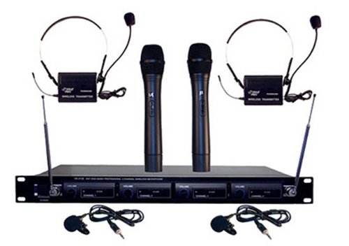 Pyle PDWM4300 4 Mic VHF Wireless Microphone System