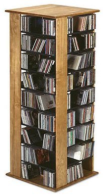 Oak Wood Technology TO-1260 Hardwood black CD DVD Spinning Media Tower