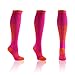 X31 Sports Over The Knee Compression Socks 15-20 mmHg Womens & Mens Thigh High Stockings 1 Pair (Medium, Pink)