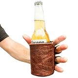 Rustic Leather Beer Glove Handmade by Hide & Drink :: Bourbon Brown