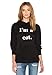 Summerwhisper Women's Cute Print Cat Ear Hoody Sweatshirt Pullover Black