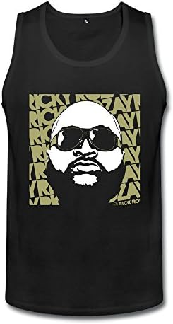 Men's American Rapper RICK ROSS ROZAY REPEAT FACE Tank Tops M Black