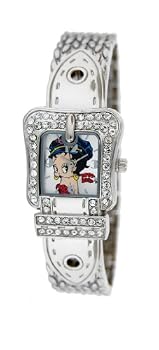 Betty Boop Analog Belt Buckle Style Metal Band Watch#BB-W434