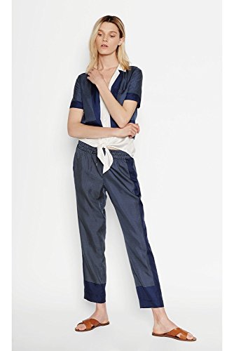 [エキプモン]EQUIPMENT SHORT SLEEVE KEIRA TIE FRONT SILK SHIRT PEACOAT / BRIGHT WHITE