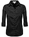 FPT Womens 3/4 Sleeve Collar Button Down Shirt