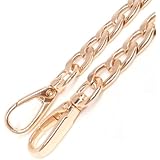 Top-end 1.2cm Width Gold Tone Flat Metal Iron Handbag Chains Handles Purse Handles Chains 51.2 Inches