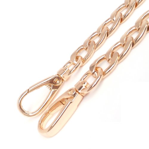 Top-end 1.2cm Width Gold Tone Flat Metal Iron Handbag Chains Handles Purse Handles Chains 51.2 Inches