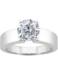 0.75 Ct Round H/I I1 Diamond 18K White Gold Ring