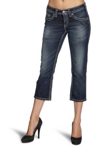 SILVER JEANS Damen Capri Jeans L4028-SLT347, Gr. 26, Blau Preisvergleich