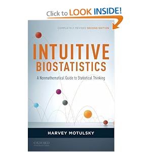 Click here to buy Intuitive Biostatistics: A Nonmathematical Guide to Statistical Thinking by Harvey Motulsky.