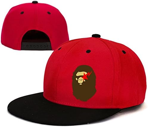 XSHOU A Bathing Ape Bape Huge Logo Adjustable Snapback Hats Caps red One Size