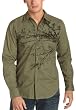 Vintage Red Young Men's Flock and Print Tree Long Sleeve Shirt