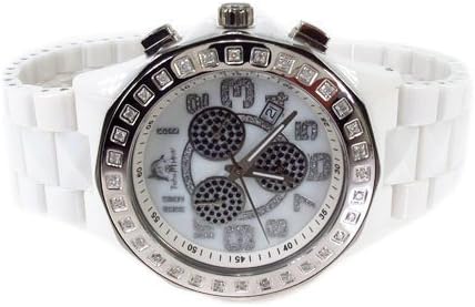 Techno MasterMen's White Ceramic Watches 1.00ct Diamonds Watch Tm-2131 White