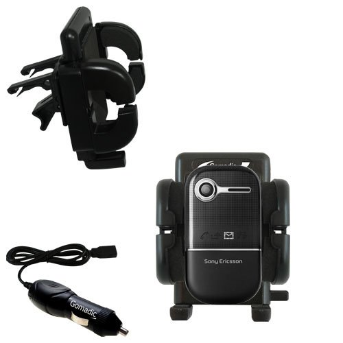 Sony Ericsson z250a Auto Vent Holder with Car Charger - Uses Gomadic TipExchange