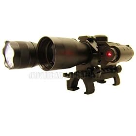 GSG5 mount 4x30 tri-ring scope with strobe flashlight and weaver base laser sight