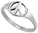 Sterling Silver Polished Peace Sign Ring