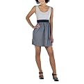 Junior's Xhilaration&reg; Sleeveless Knit/Woven Tank Dress - Light Grey/Charcoal