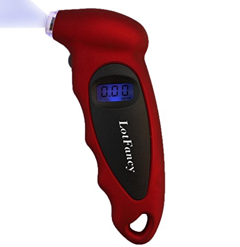 LotFancy Portable Digital Tire Pressure Gauge with LED Light Backlight for Cars, Trucks, Motorcycles & Bicycles, 100PSI