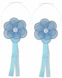 Blue Glitter Daisy Flower Curtain Holder Tieback Pair / Set tiebacks tie backs girls nursery room decor