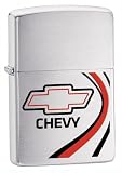 Zippo Chevy with Stripes Pocket Lighter (Silver, 5 1/2 x 3 1/2 cm)