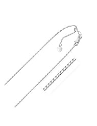 0.85mm 10K White Gold Adjustable Box Chain