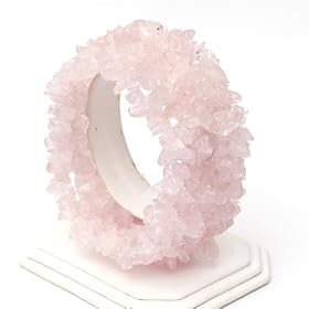 Cute Stretchy Rose Quartz Chip Bracelet