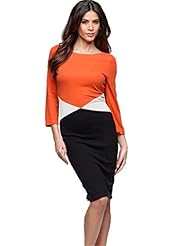 Spandex Round Neck Elbow Length Sleeves  Dress