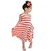 Urparcel Girls Summer One Piece Beach Long Dress Striped Sundress Skirts 3-8y