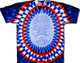 SUNDOG Red, White & Blue Oval Tie Dye Adult USA Patriotic T-shirt Tee Shirt