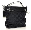 Coach Signature Op Art Brooke Sateen Shoulder Hobo Bag Purse 14146 Black
