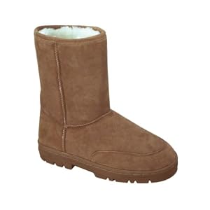Buy LAMO SHEEPSKIN Ladies 9 Warm Fleece Lined Genuine Suede Rugged Sole Casual Boots Shoes... by Lamo