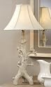 Bird tree Shabby chic table lamp - White Ivory