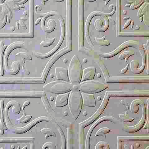 Large Tile Flower Heavy Textured Paintable Wallpaper