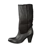 Bronx Damen Lederstiefel (Schwarz, 41)